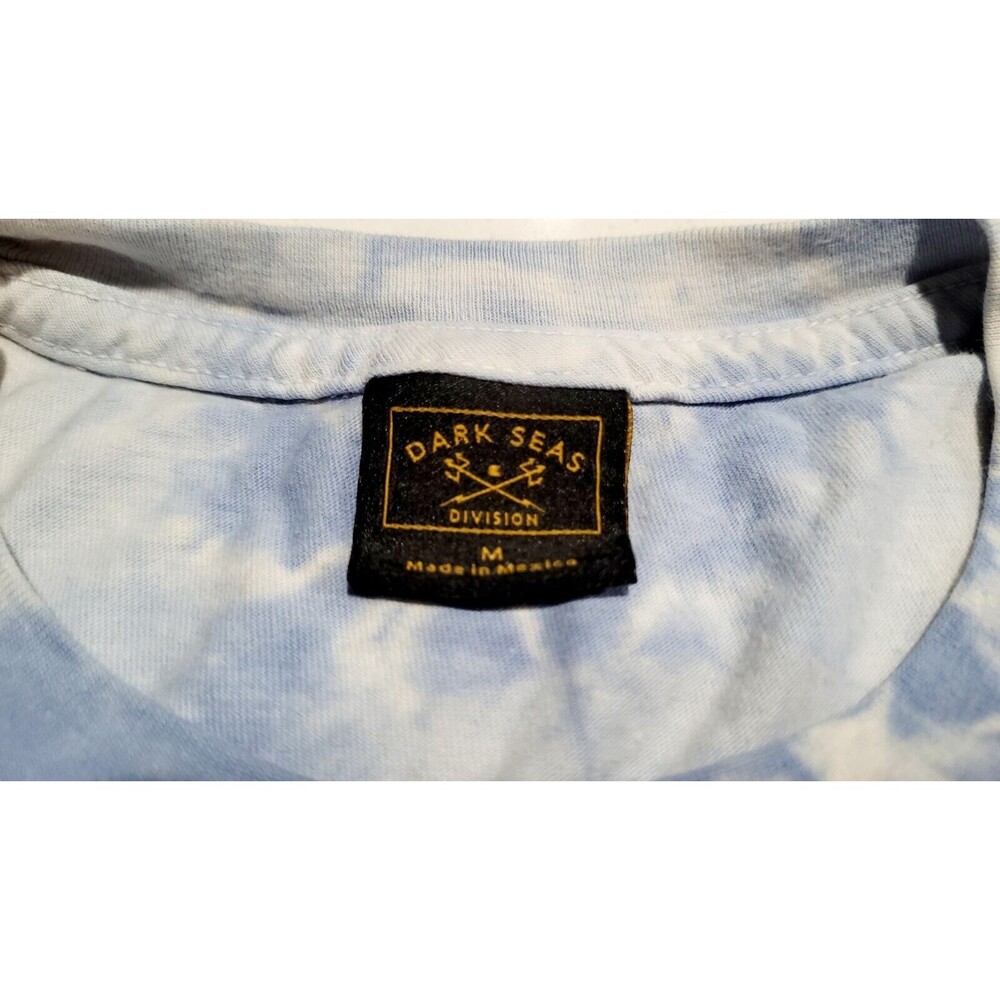 Dark Seas Tie Dye Blue White Death Wave Graphic T Shirt Medium EUC NO STAINS - Picture 6 of 8